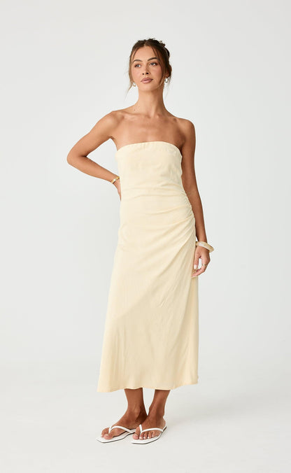 Coastal Midi Dress (Lemon)