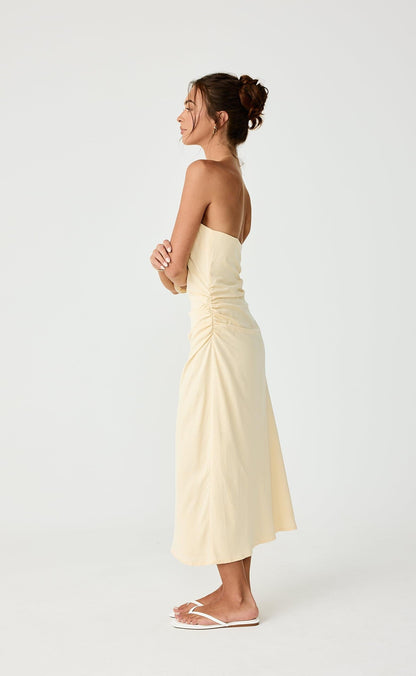 Coastal Midi Dress (Lemon)