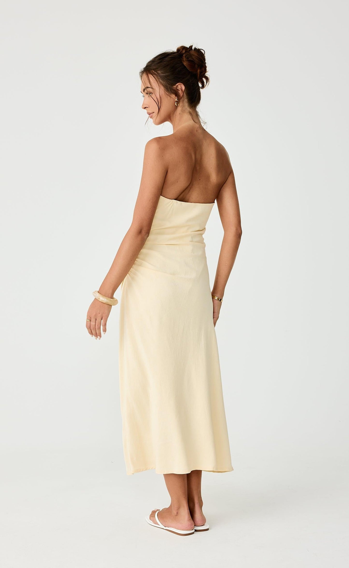 Coastal Midi Dress (Lemon)