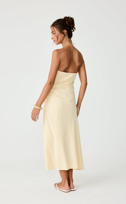 Coastal Midi Dress (Lemon)