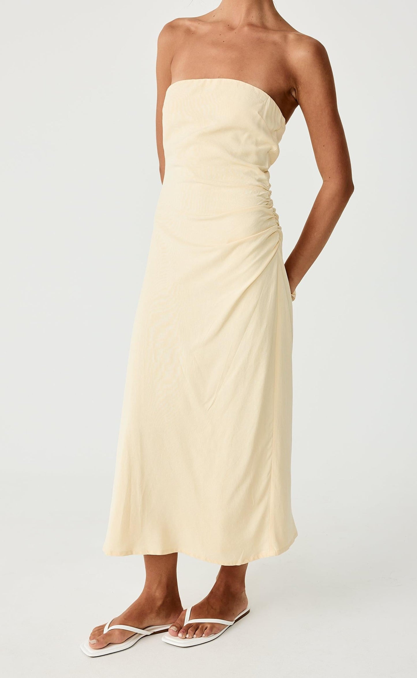 Coastal Midi Dress (Lemon)