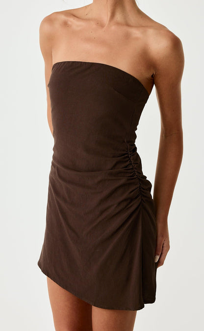 Coastal Mini Dress (Chocolate)