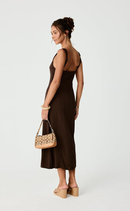 Conway Midi Dress (Chocolate)