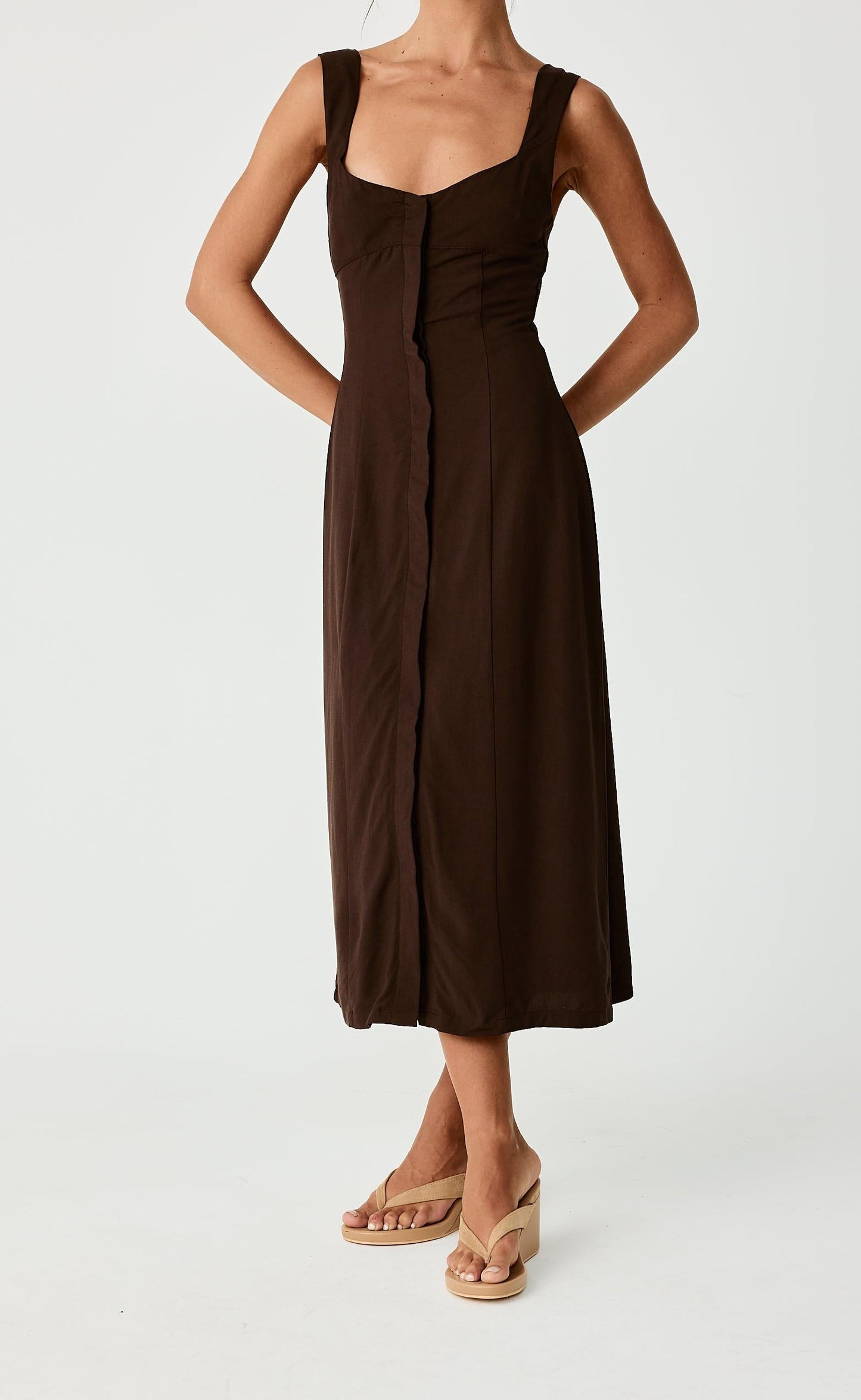 Conway Midi Dress (Chocolate)