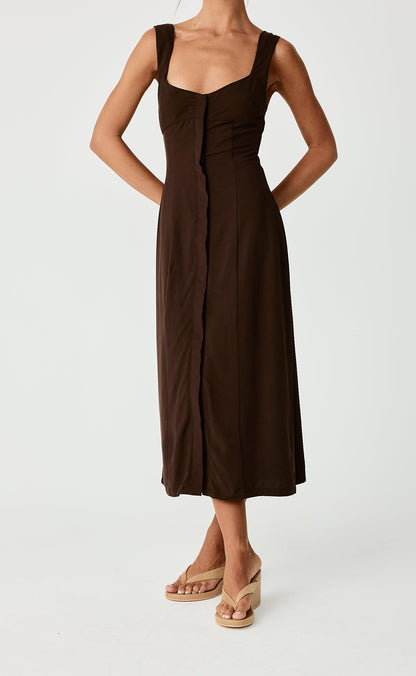 Conway Midi Dress (Chocolate)