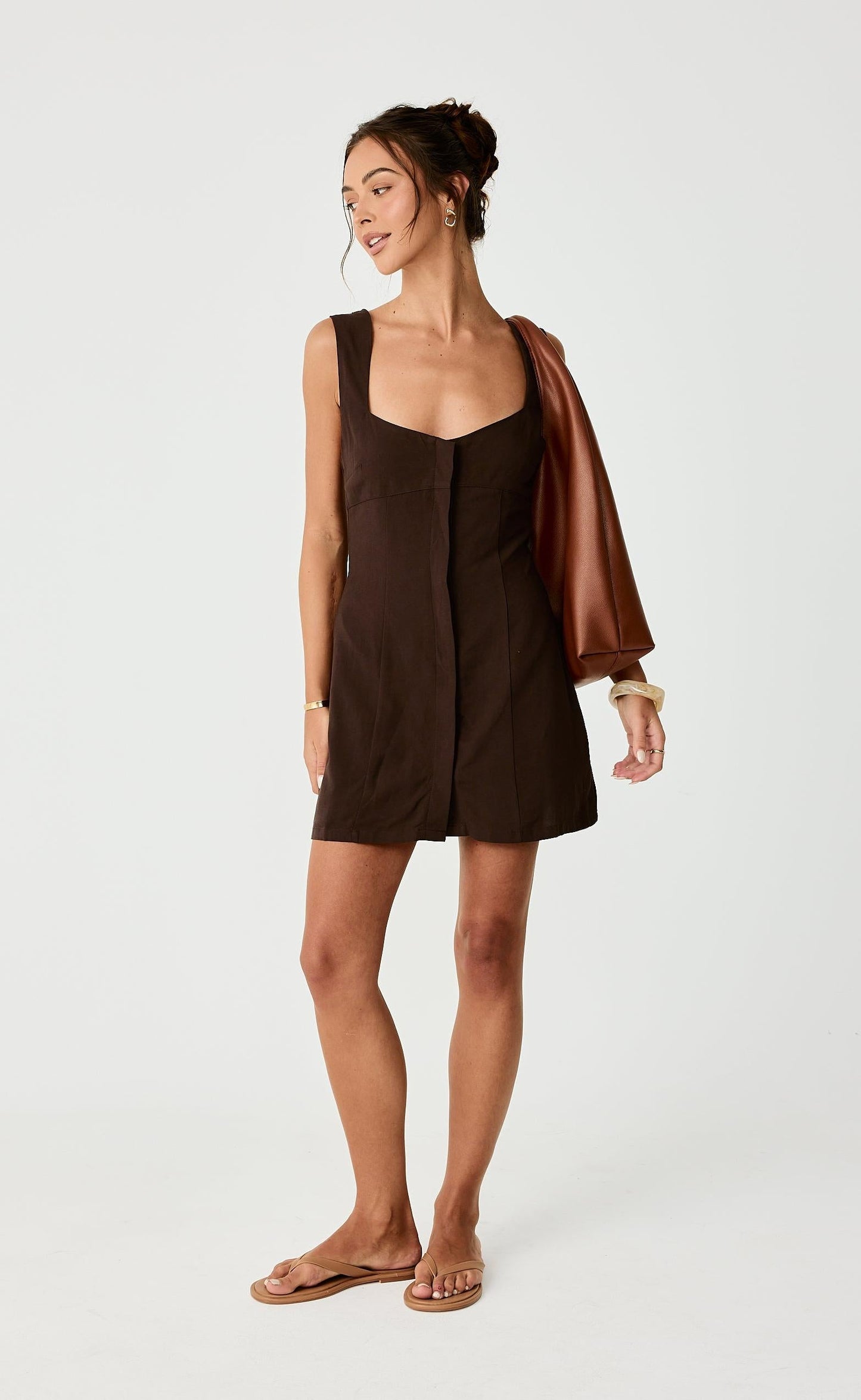Conway Mini Dress (Chocolate)