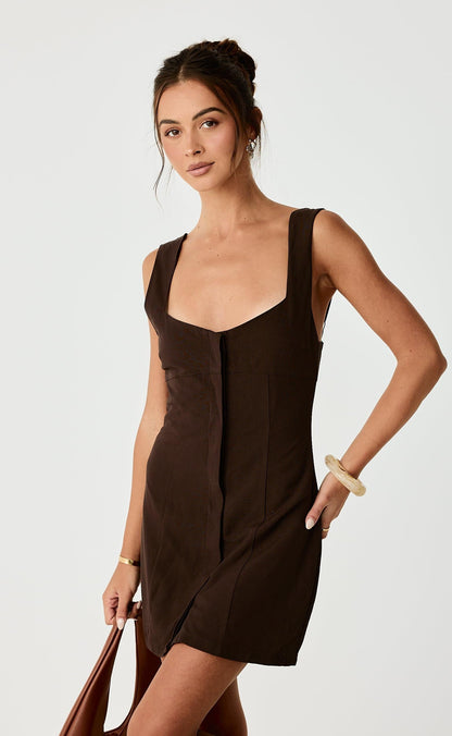Conway Mini Dress (Chocolate)