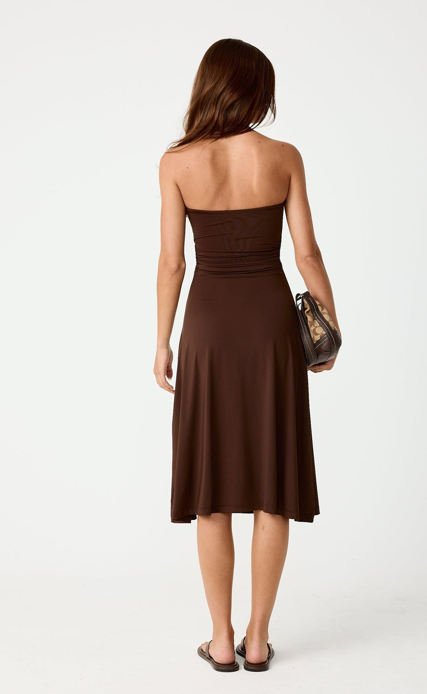 Darya Midi Dress (Chocolate)