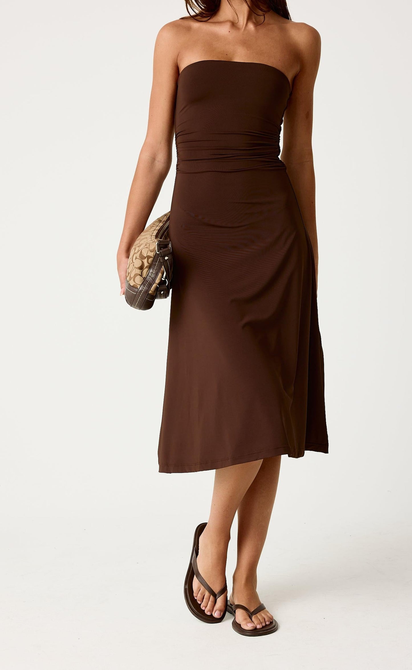 Darya Midi Dress (Chocolate)