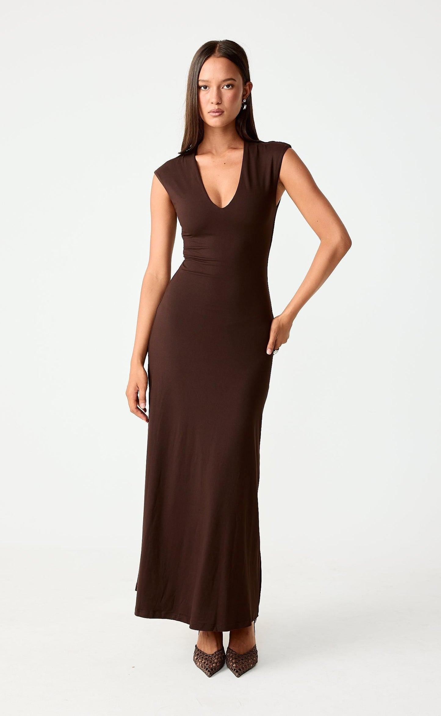 Deka Maxi Dress (Chocolate)