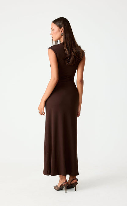 Deka Maxi Dress (Chocolate)
