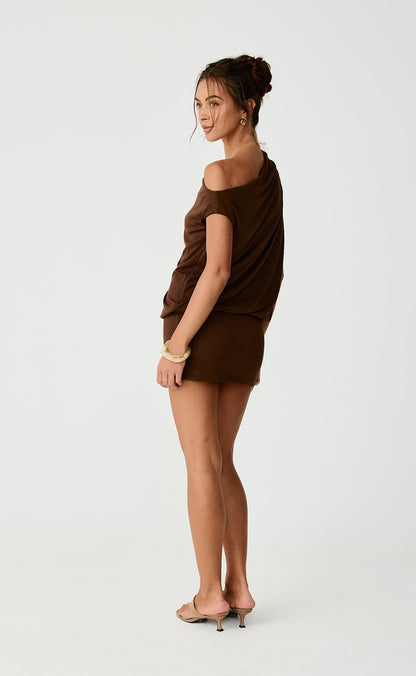 Embry Mini Dress (Chocolate)