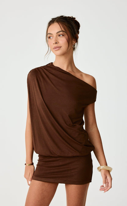 Embry Mini Dress (Chocolate)