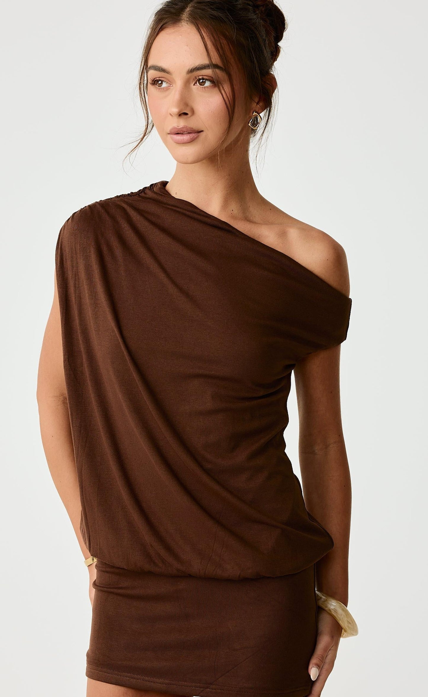 Embry Mini Dress (Chocolate)