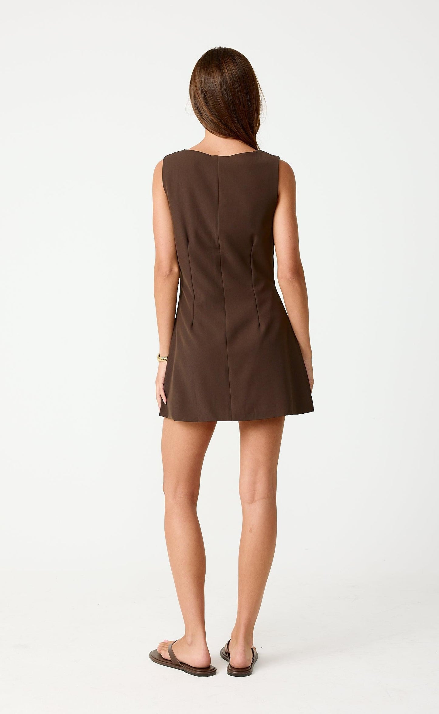 Escape Mini Dress (Chocolate)