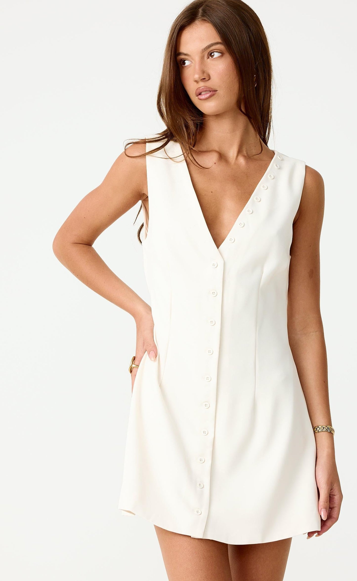Escape Mini Dress (Oat)