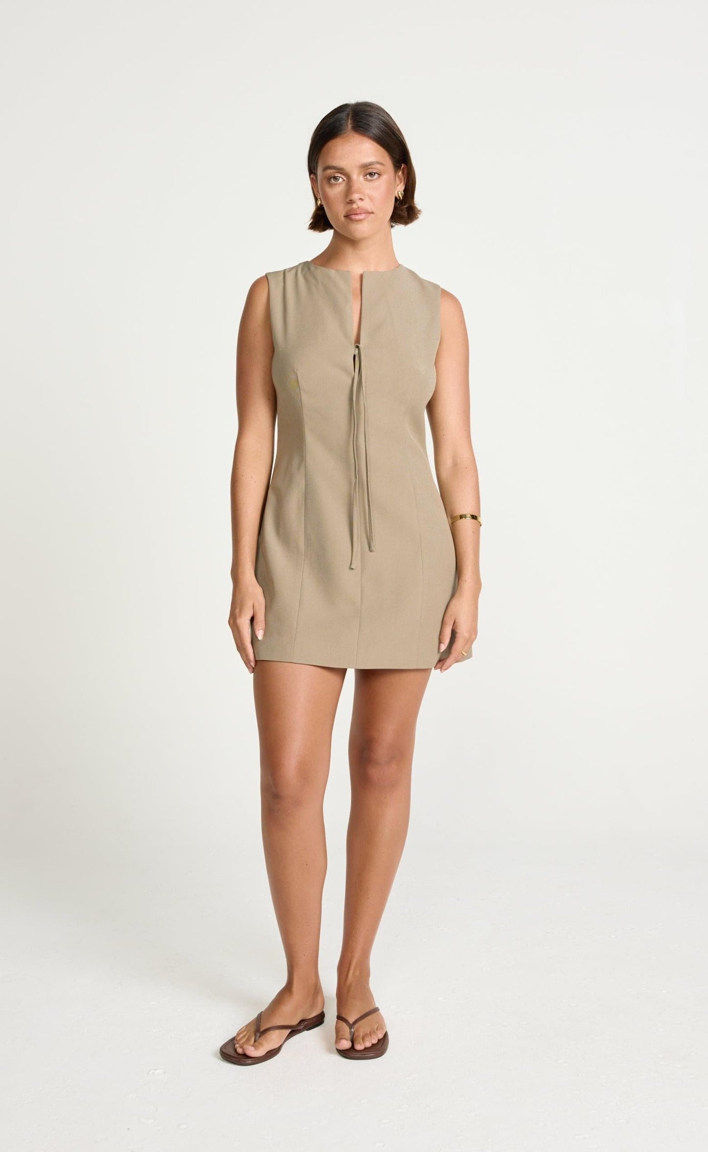 Caisey Mini Dress (Stone)