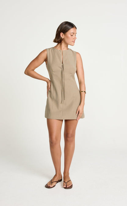Caisey Mini Dress (Stone)