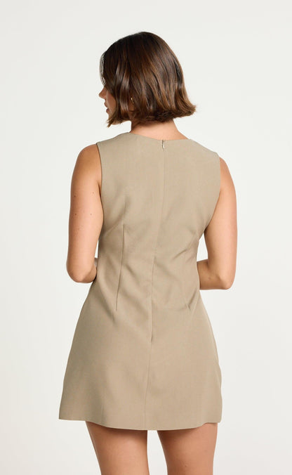 Caisey Mini Dress (Stone)