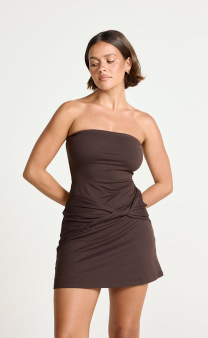 Edela Mini Dress (Chocolate)
