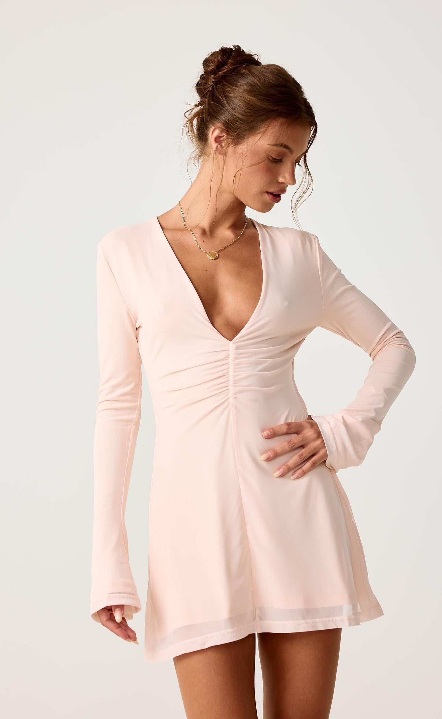 Fateful Mini Dress (Baby Pink)
