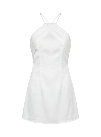 Amberlee Ruched Mini Dress White