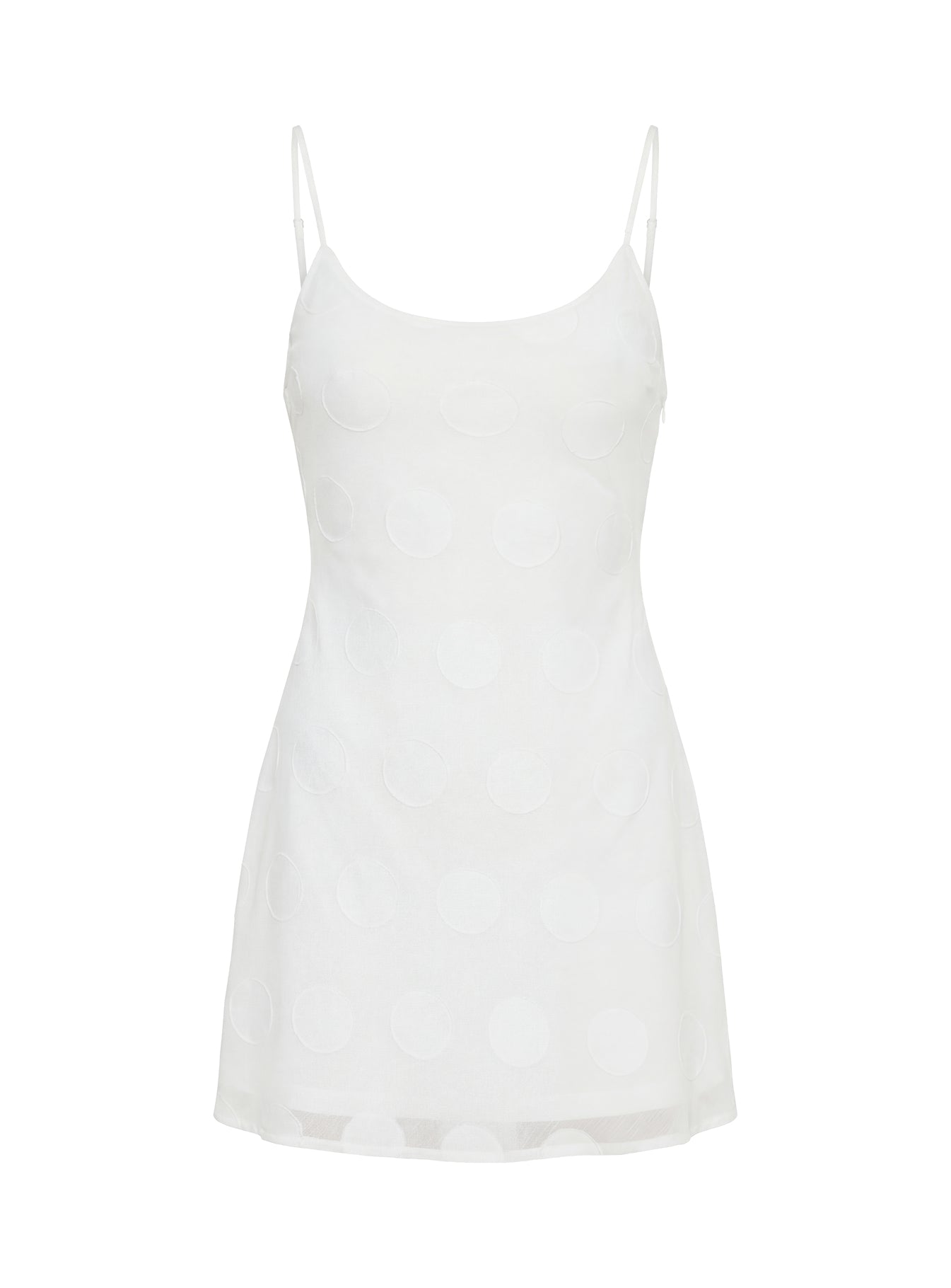 Lissie Scoop Mini Dress White Polka Dot