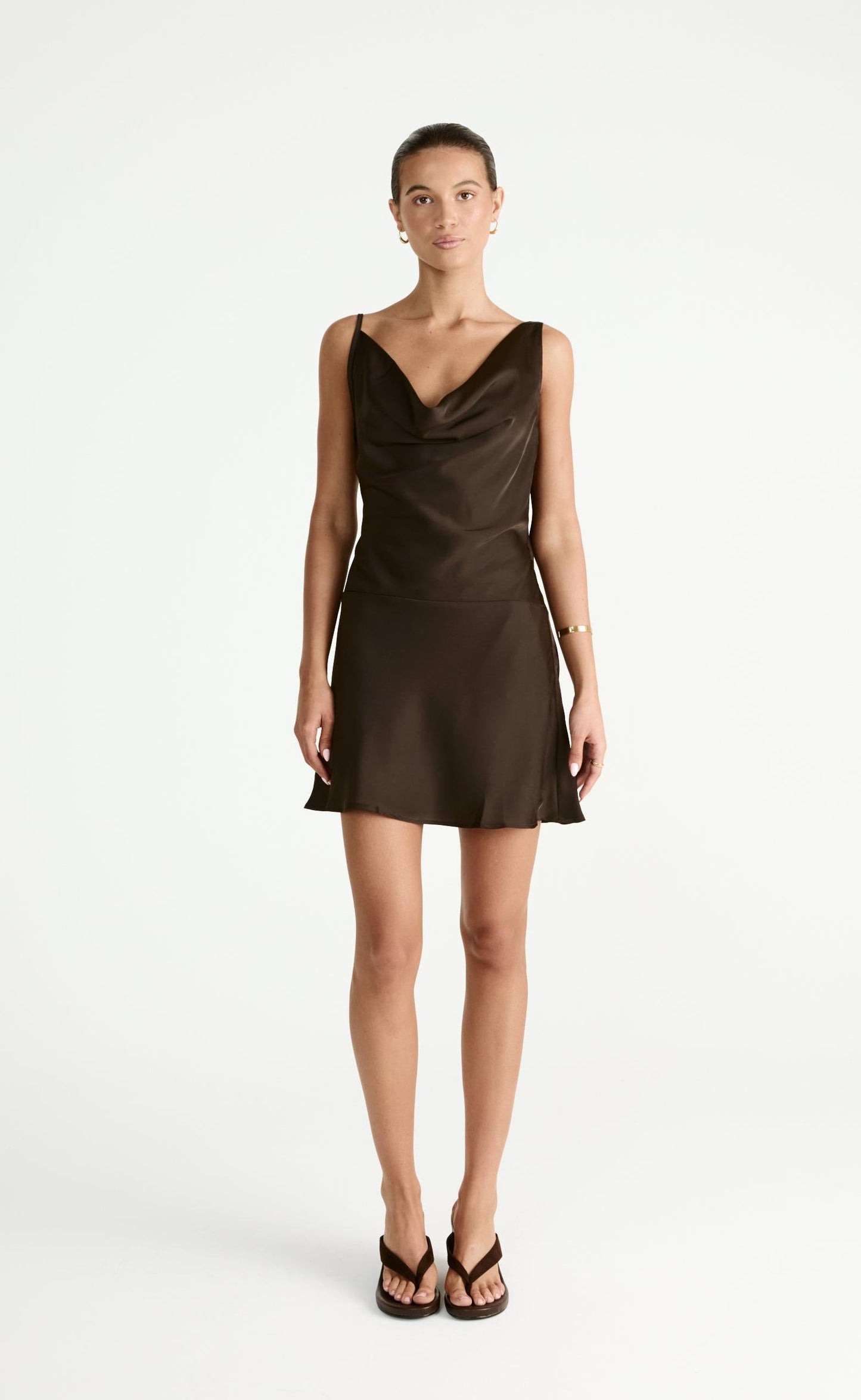 Adley Mini Dress (Chocolate)