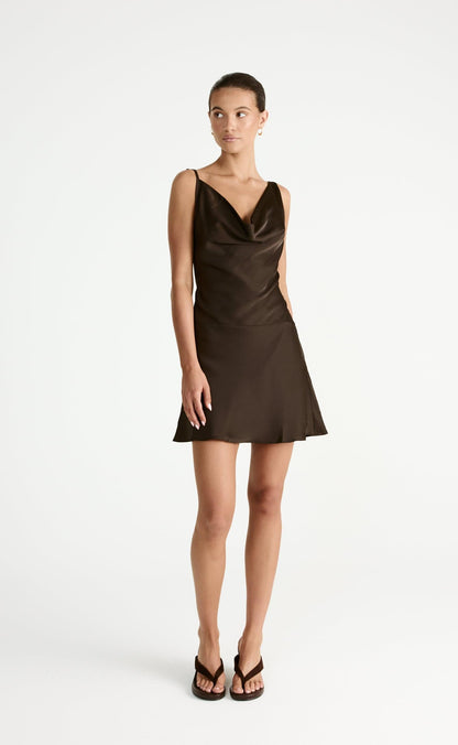 Adley Mini Dress (Chocolate)