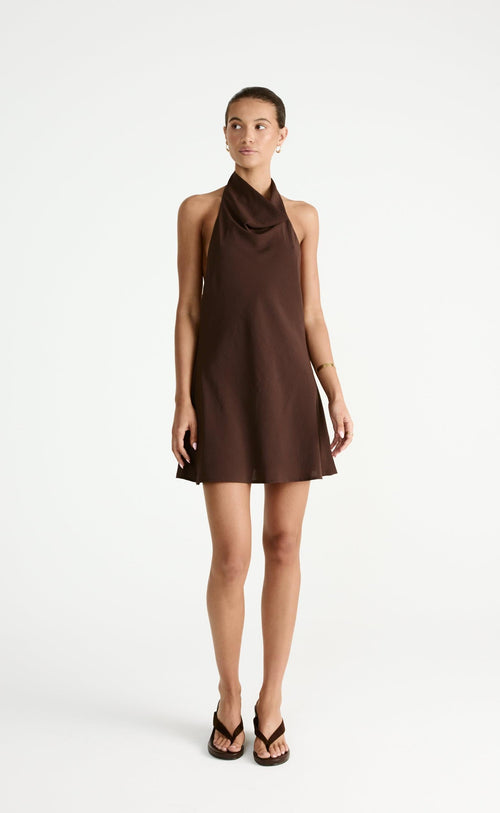 Flynn Mini Dress (Chocolate)