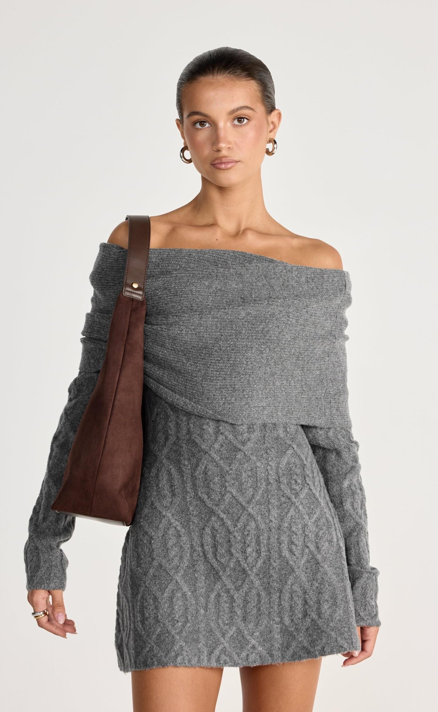 Pavati Long Sleeve Mini Dress (Slate)