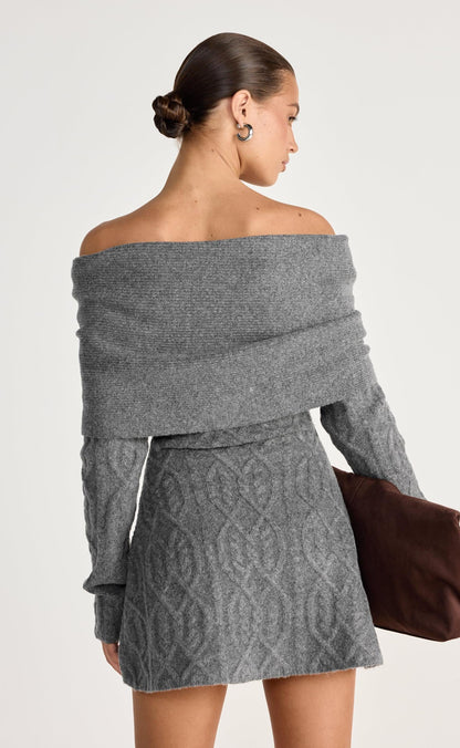 Pavati Long Sleeve Mini Dress (Slate)