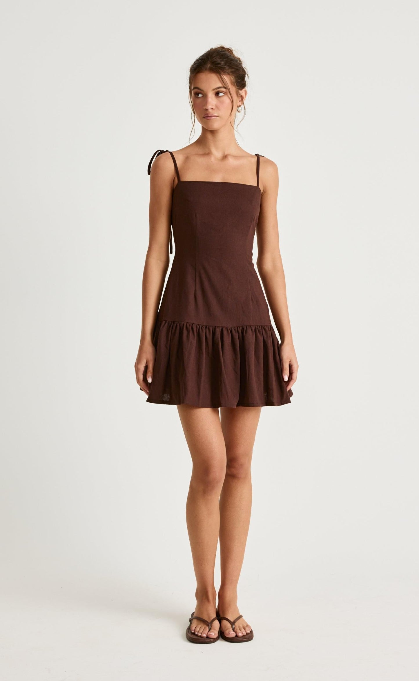 Hazel Mini Dress (Chocolate)