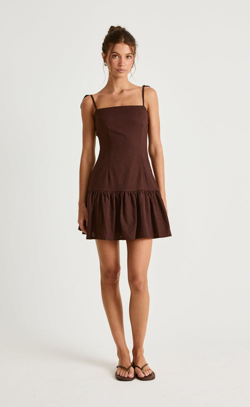 Hazel Mini Dress (Chocolate)