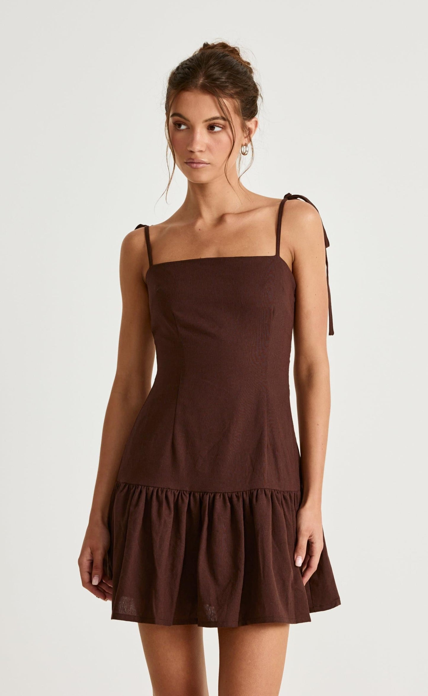Hazel Mini Dress (Chocolate)