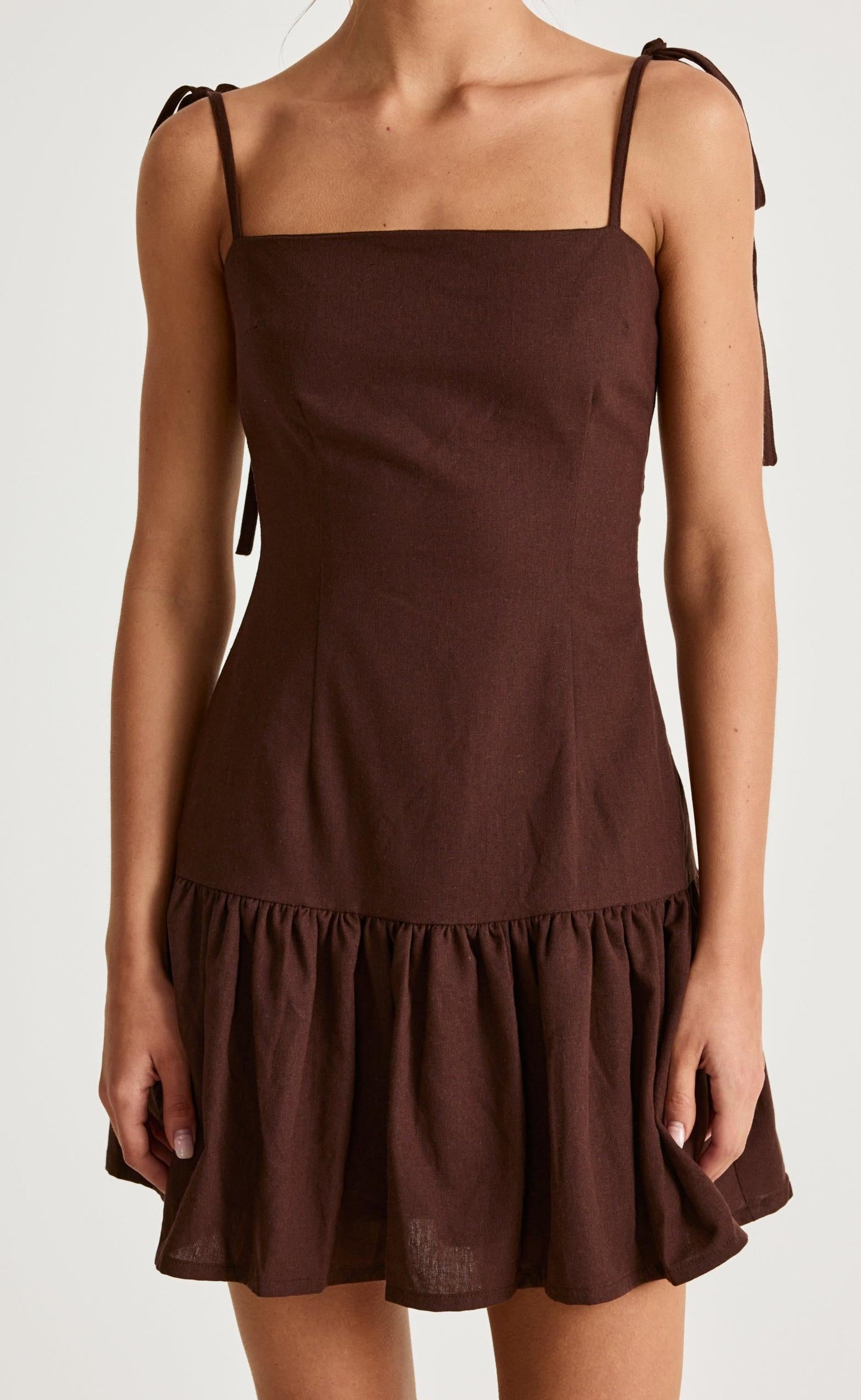 Hazel Mini Dress (Chocolate)