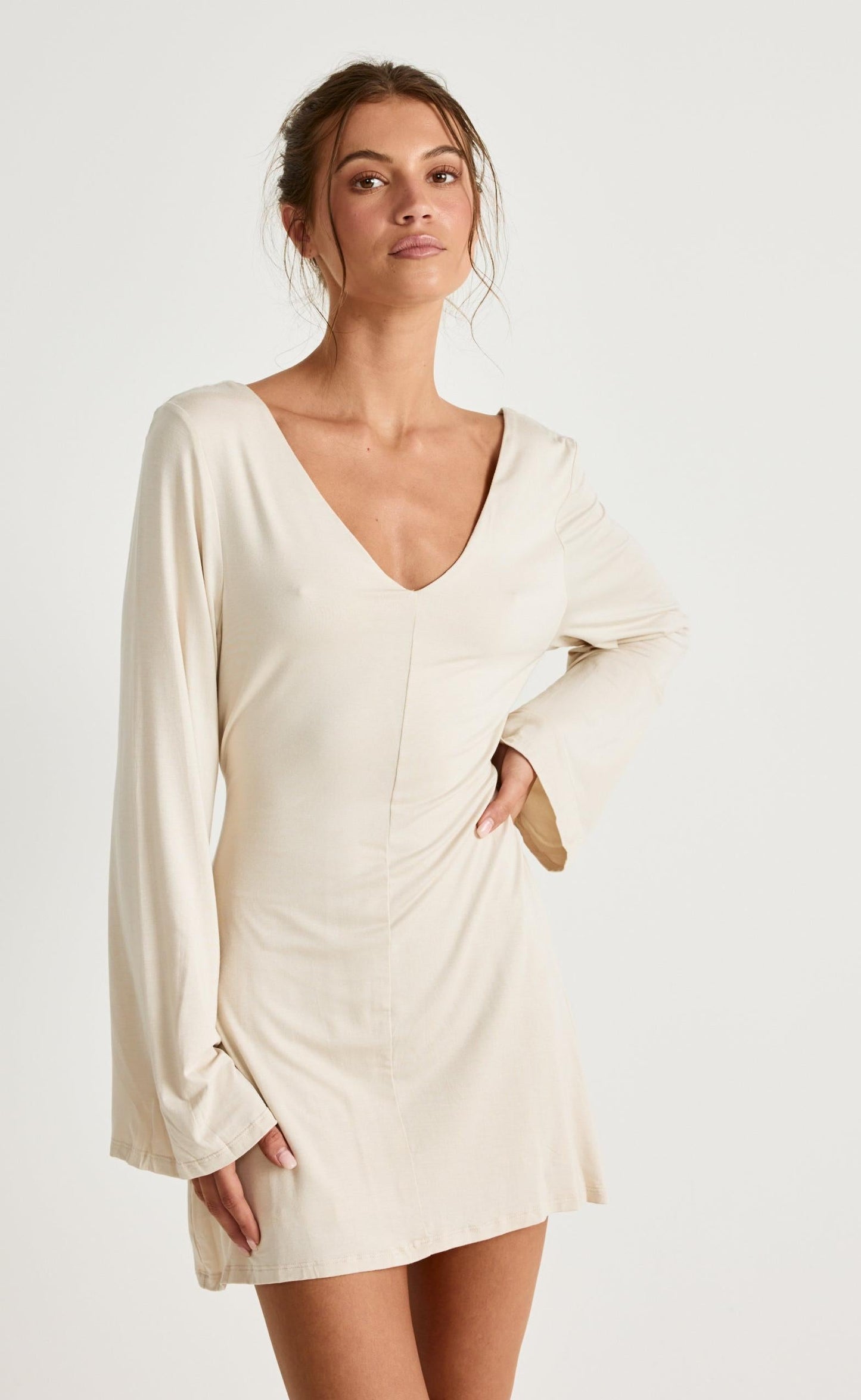 Harlow Mini Dress (Iced Coffee)