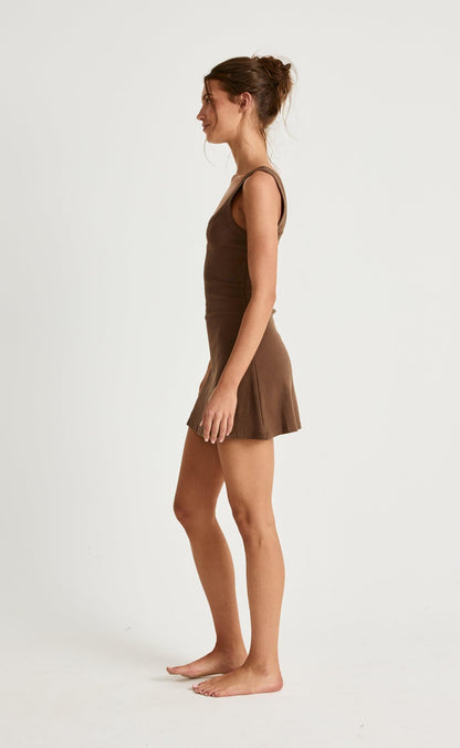 Jayden Mini Dress (Chocolate)