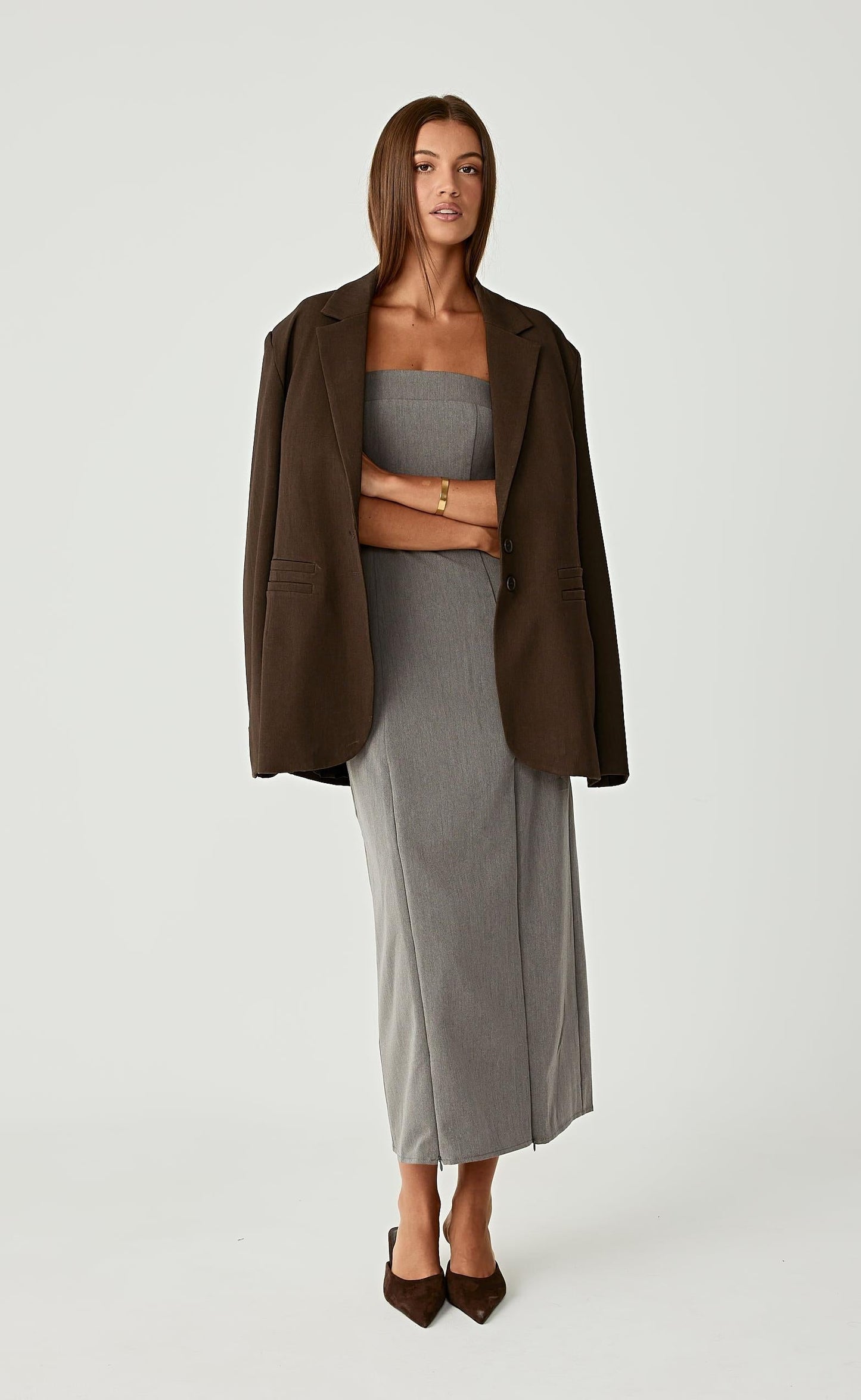 Hudson Midi Dress (Grey)