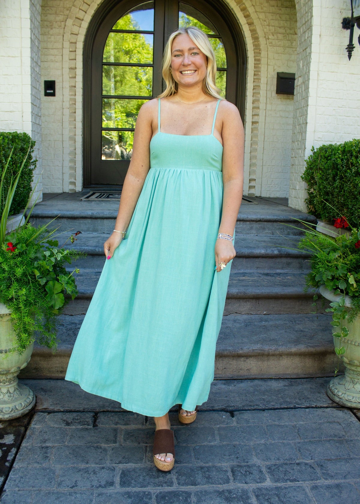 Low Back Tie Midi Dress