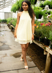 Halter Ruffle Mini Dress
