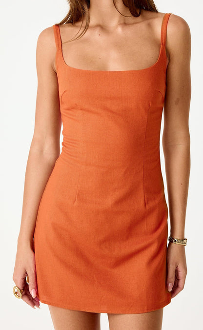 Jessie Mini Dress (Tangerine)