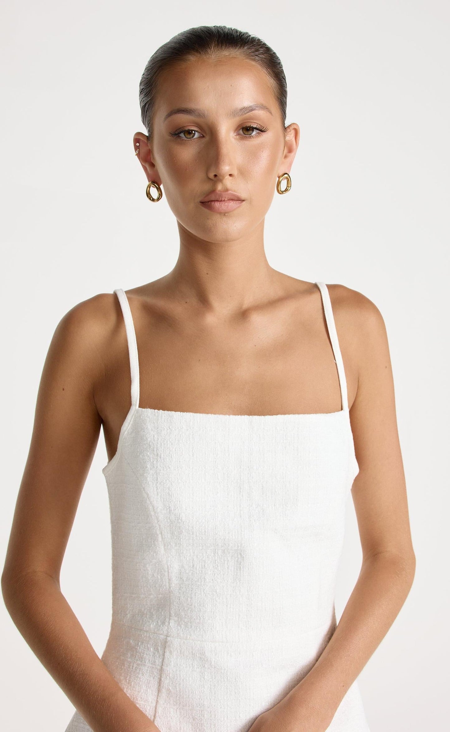 Sinead Mini Dress (Textured White)