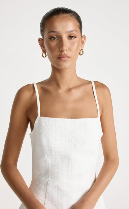 Sinead Mini Dress (Textured White)