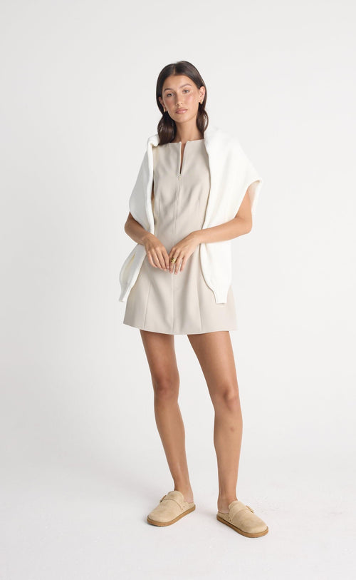 Everest Mini Dress (Beige)