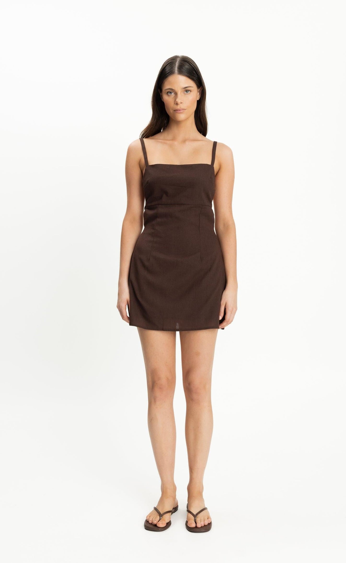 Paradise Mini Dress (Chocolate)