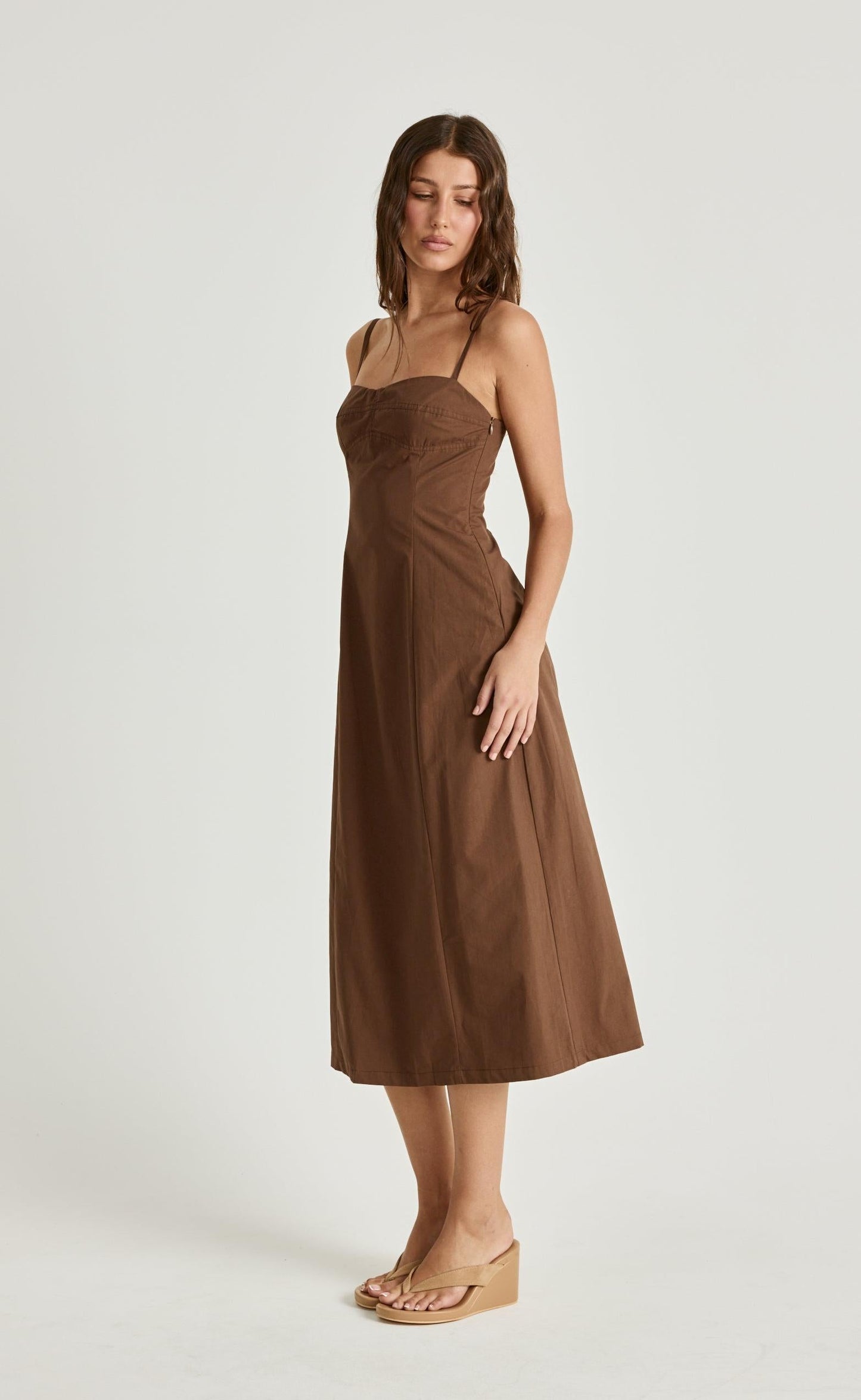 Duran Midi Dress (Chocolate)