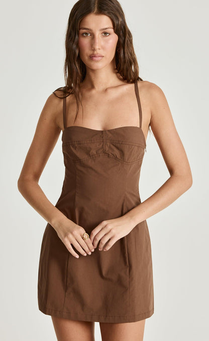 Duran Mini Dress (Chocolate)