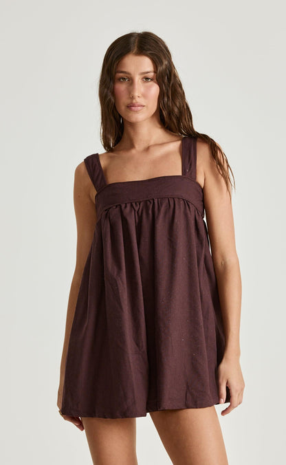 Sutton Mini Dress (Dark Mahogany)