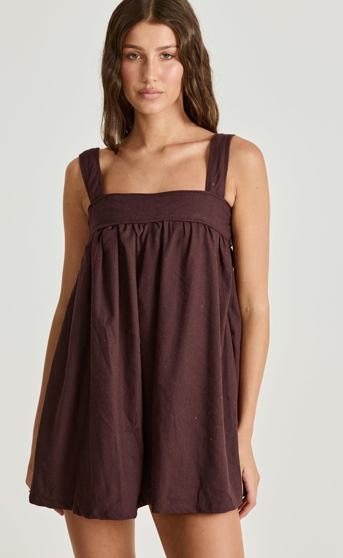 Sutton Mini Dress (Dark Mahogany)